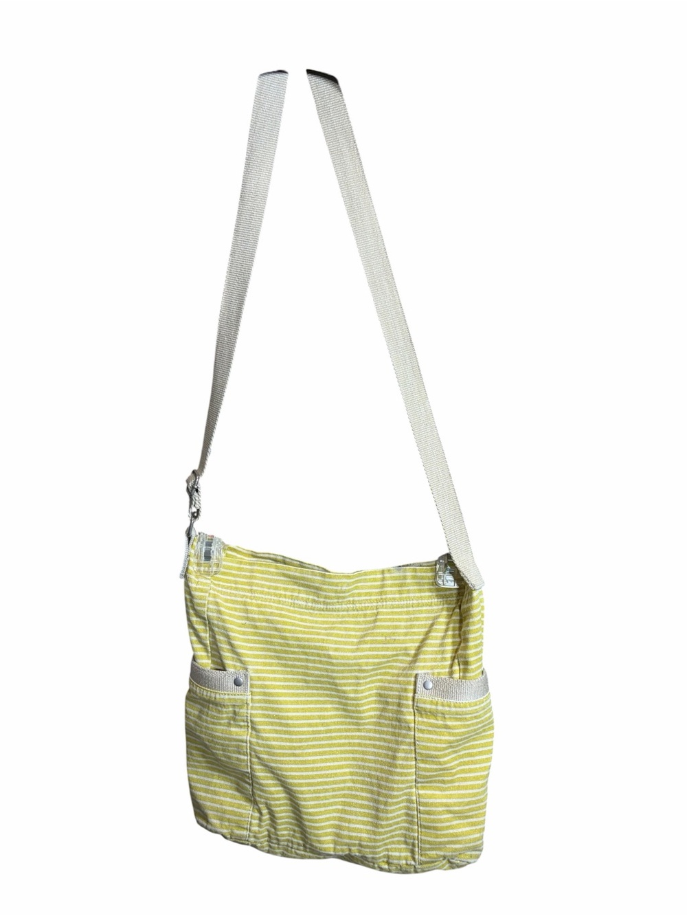 Mossimo Supply Co. Yellow Striped Crossbody with White Strap